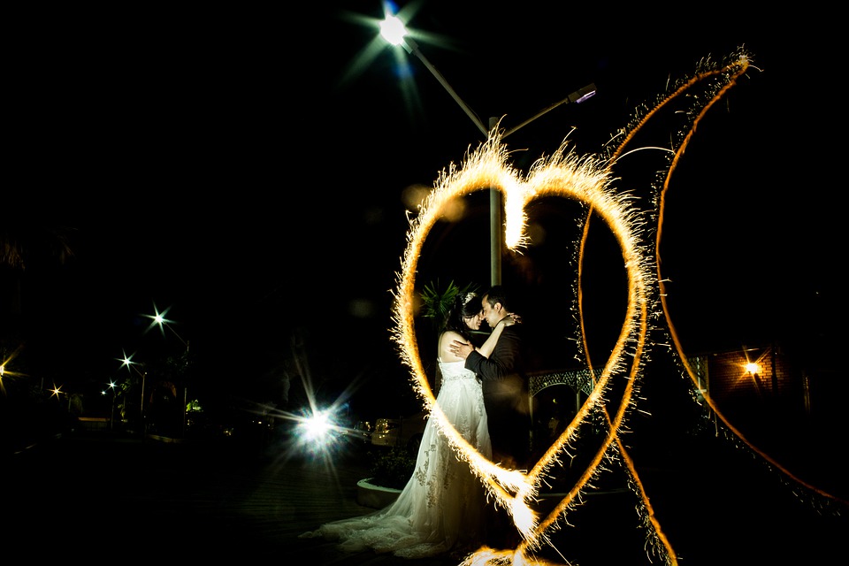 Feux d'artifice et mariage